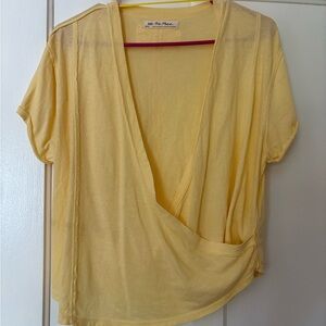 We The Free Light Yellow Short Sleeve Top, S, NWOT